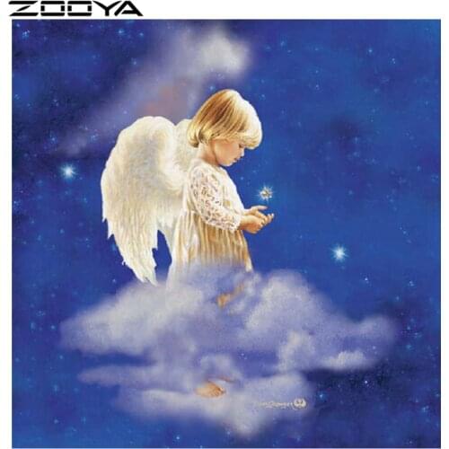 ZOOYA Diamond Embroidery Cross-Stitch Angels Standing On The Clouds 5d DIY Diamond Painting Embroidered With Rhinestones R729