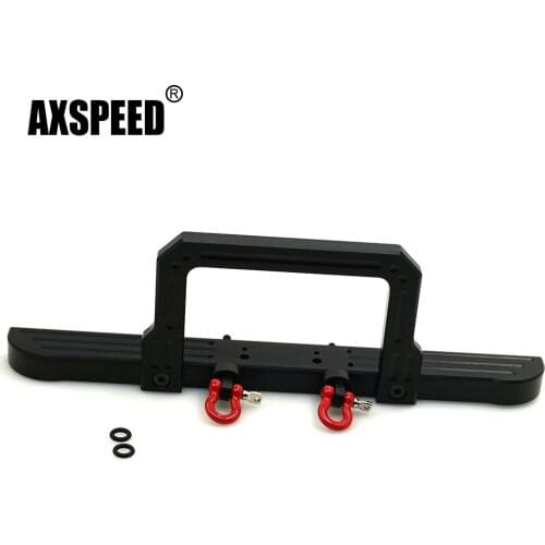 AXSPEED Metal Front Bumper with Winch Mount Shackles for RC4WD D90 1/10 RC Crawler Car Truck Upgrade Parts
