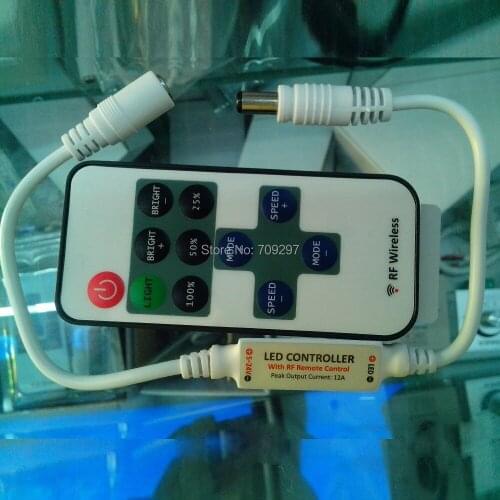FREE DHL/FEDEX 100sets/lot, DC5V~24V 12A Mini LED dimmer RF remote control wiress for 5050/3528 single color LED strip F-686