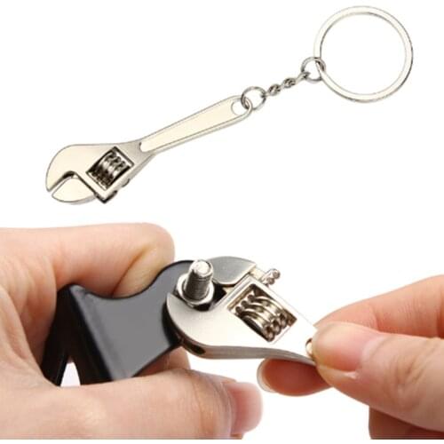 Mini Tools Wrench Keychain Silver Metal Car Key Ring High Quality Simulation Spanner Key Chain Keyring Keyfob Jewelry Gift
