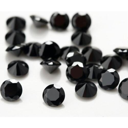 5A Grade CZ gemstone 1.2mm 1.3mm 1.5mm Faceted Black Spinels Precious Stone Loose Synthetic Spinel Beads for Jewelry