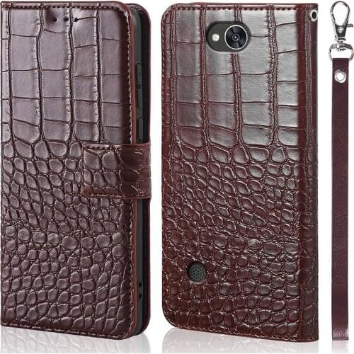 Crocodile skin Case For LG X power 2 Leather Wallet Luxury Case for LG K10 Power LV7 M320 M320N X320 M322 Flip Cover With Strap