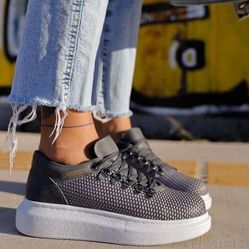 Chekich Casual Shoes For Womens & Mens Anthracite Non Leather Laced Unisex Trend Summer Season Wedding Office White and High Base Platform Lightweight Sneakers Comfortable Breathable Footwear Flat CH021 Women V2