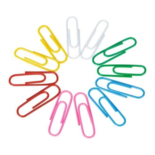 Deli 0038 / 29mm / Assorted Colors Paper Clip / Metal Paper Clip / Rotary Needle / U-shaped Needle 160 Pieces / Box
