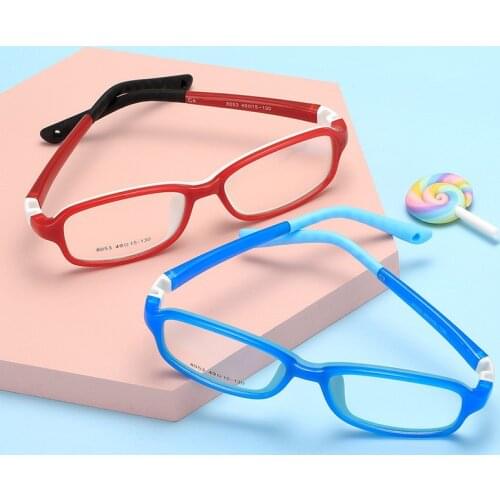 Elbru Childrens Anti-blue Glasses Frame Kids Fashion Square Optical Glasses Boys Girls Computer Transparent Blocking Eyeglasses