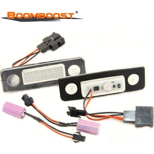 For Volkswagen Skoda Octavia 1Z/Roomster 5J 12V Number Plate Lamp Canbus Bulb Kit SMD3528 Car LED License Plate Lights 2Pcs