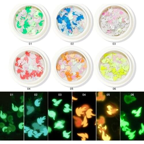 Nail Flame Holographic Luminous Sequins Fluorescent Multicolor Handmade DIY Decorative Nail Art Acrylic Nail Design Artwork