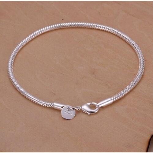H187 silver fashion jewelry 925 jewelry silver plated bracelet 3mm Snake Bone Bracelet /CXUUEFLP DUIDXANZ