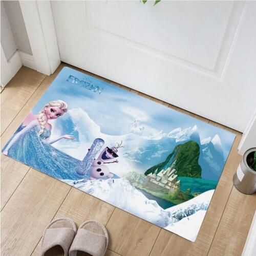 Disney Cartoons Elsa Frozen Mat Kids Entrance Door Mat Home Decor Living Room Carpet Bedroom Mattress Non-slip Doormat Gift