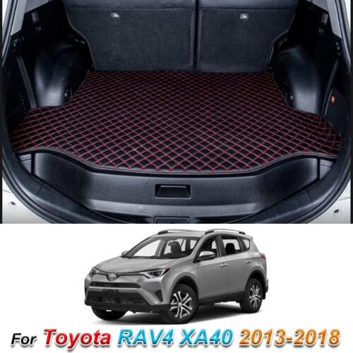 The Trunk Floor Leather Liner Car Trunk Mat Cargo Compartment Floor Carpet For Toyota RAV4 XA40 2013-2018