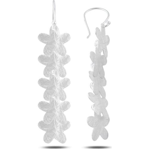 KUTAYDAN Dangle Flower Broseli Earrings 925 Sterling Silver