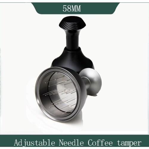 Hot Selling 304 Stainless Steel 58mm Adjustable Needle Coffee tamper Distributor Fit 58mm Espresso Machine Portafilter