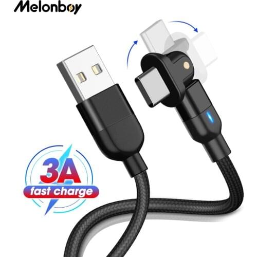 Melonboy 3A USB Type C Cable Wire for Samsung S10 Plus Xiaomi mi9 Mobile Phone Fast Charging USB C Cable Type-C Charger Cord