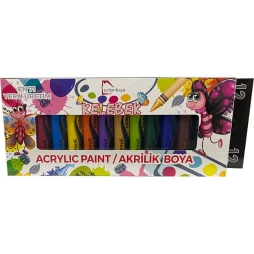 Butterfly Acrylic Paint Set 12 PCs tube paint set painter paint wood metal canvas paint brush not leave any traces of washable paint