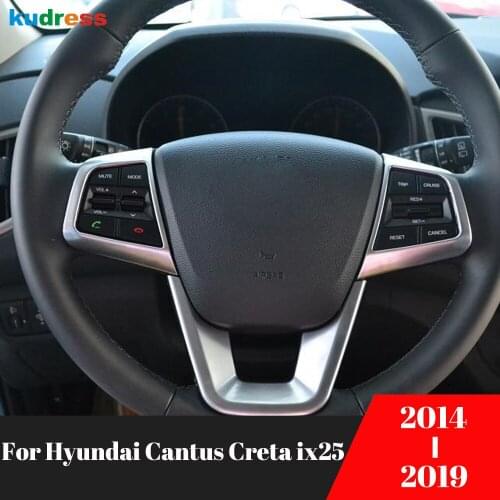 For Hyundai Cantus Creta ix25 2014-2017 2018 2019 Car Steering Wheel Buttons Control Cover Trim ABS Matte Interior Accessories