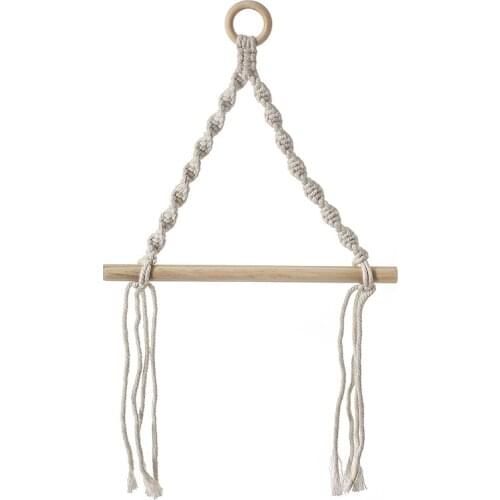 Nordic Toilet Paper Holder Dispenser Hand-woven Tapestry Macrame Wall Hanging Bathroom Towel Rack