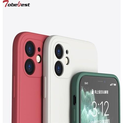 New Liquid Silicone Case For iphone 12 Mini 11 Pro XS Max XR X 8 7 6S 6 Plus SE 2020 Coque Camera protective shell Cover