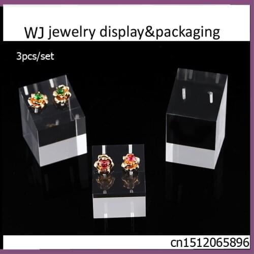 Wholesale 3sets/lot Clear Acrylic Earring Studs Display Stand Rack Jewelry Stud Bouches Holder Jewellry Store Showcase Organizer