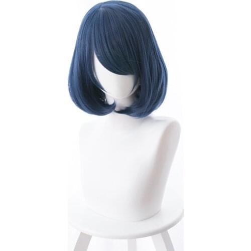 Tachibana Rui Cosplay Wigs Anime Domestic Lover 33cm Dark Blue Short Bob Lolita Heat-resistant Synthetic Hair Perucas