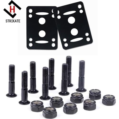 2pcs 4mm riserpad with 8pcs 31mm deck hardware Combo for skateboard Longboard cruiser