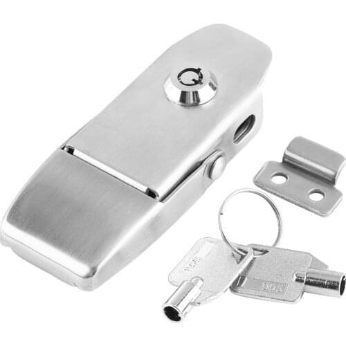 Stainless Steel Spring Toggle Latch Toggle Hasp Clamp Cabinet Locking Tool Hardware With Two Keys