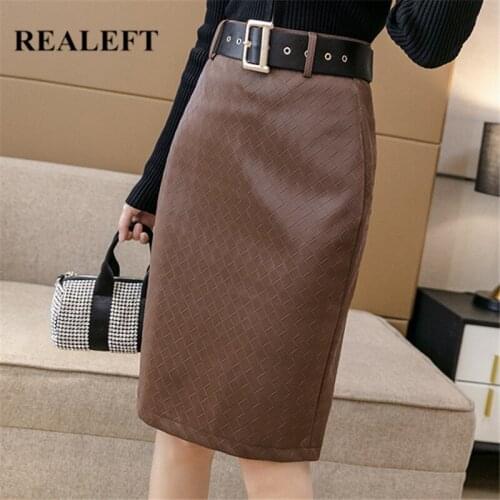 REALEFT Womens Pencil Skirts