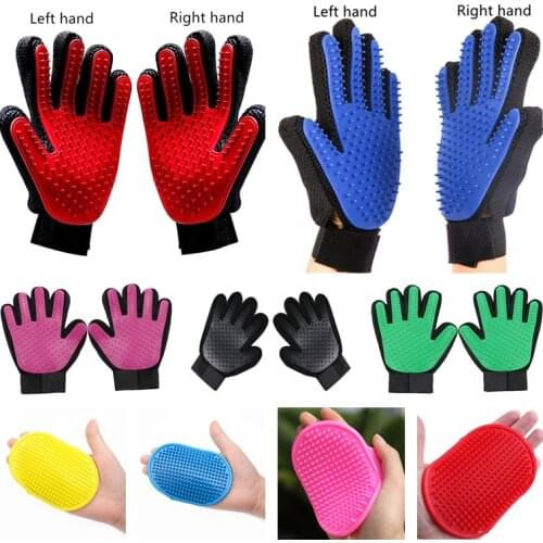 Pet Supplies Rubber Pet Bath Brush Environmental Protection Silicone Glove for Pet Massage Pet Grooming Glove Dogs Cats