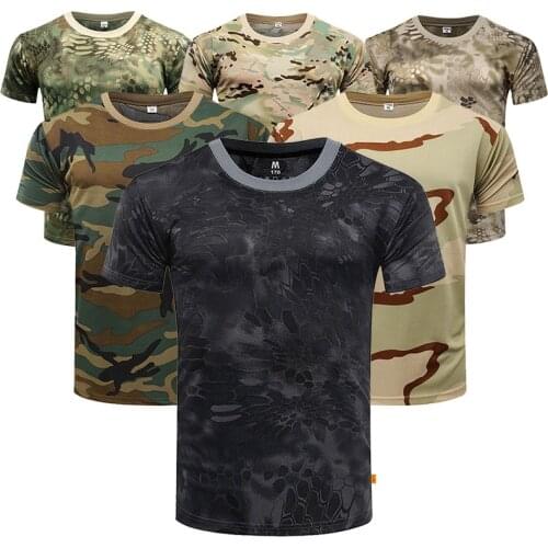 New Python Print Military Camouflage Dryfit Fast Drying Shirt Top Sleeve Gym T-shirt For Men Outdoor Camping Mascube Compression