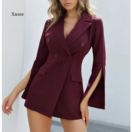 Chic Women Office Blazers Jackets Fashion Female Coats Autumn Work Lady Leisure Suits Slim Business Vintage Flare Sleeve Clothes