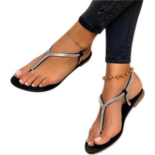 Women Summer Sandals Fashion Bling Female Flip Flop Beach Diamond Flat Shoes Outdoor sandalias de verano para mujer 1018