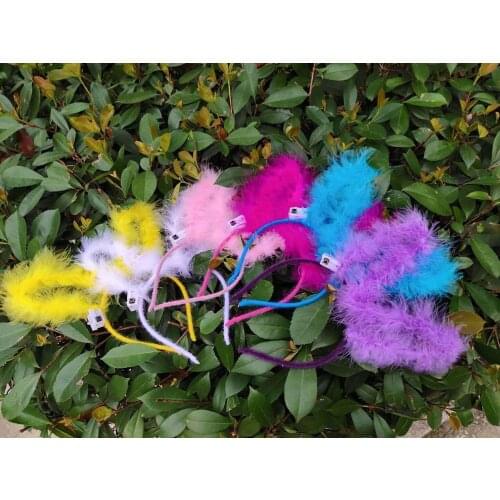 LED flashing light extended 14 lamp feather ear hair band plush head band luminous new year christmas birthday party toys gift