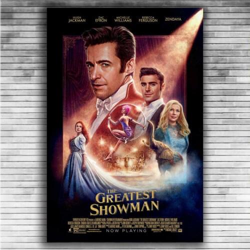 The Greatest Showman Hugh Jackman Michelle Williams Hot Movie 4 Silk Fabric Wall Poster Art Decor Sticker Bright