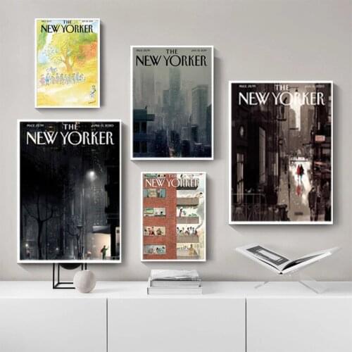 Vintage Prints Retro The New Yorker Magazine Cover Posters Wall Decorative Pictures Bookstore Art Canvas Painting Literary Gifts