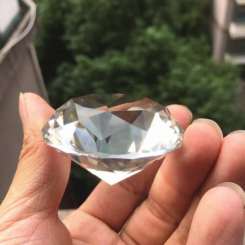 1Pcs 50mm Quartz Crystal Glass Diamond Paperweight Fengshui Crafts Arts&Collection Home Decor Ornaments Wedding Souvenir Gifts