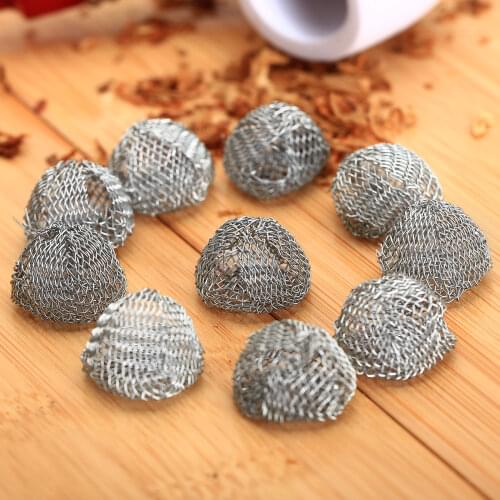 10Pcs Smoking Accessories Tobacco Smoking Pipe Metal Filter Combustion Supporting Net Filter Smoking Pipe Screens 19mm Silver