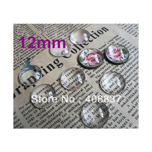 100pcs/lot, Good Quality 12mm Domed Round Transparent Clear Magnifying Glass Cabochon