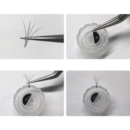 100 Packs Disposable Individual Eyelashes Extension Volume Lashes Fan Making Lashing Glue Holder Supplies Tools
