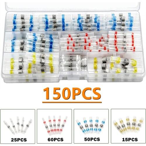 150PCS Heat Shrink Solder Wire Connectors Waterproof Insulation Seal Cable Splice Terminals Kit Car Accessories