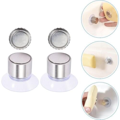 2 Sets of Magnetic Soap Holders Soap Organizer Punch Free Soap Suction Rack