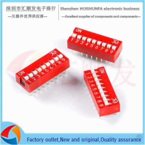 2pcs!!! DSWB09LHGET 2.54mm pitch 9-digit DIP switch/dip code switch/red