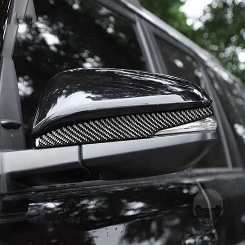 2Pcs Genuine Carbon Fiber Car Rearview Mirror Stripe Trim Decal Cover Fit For Toyota 4runner 2010-2020 Car Styling