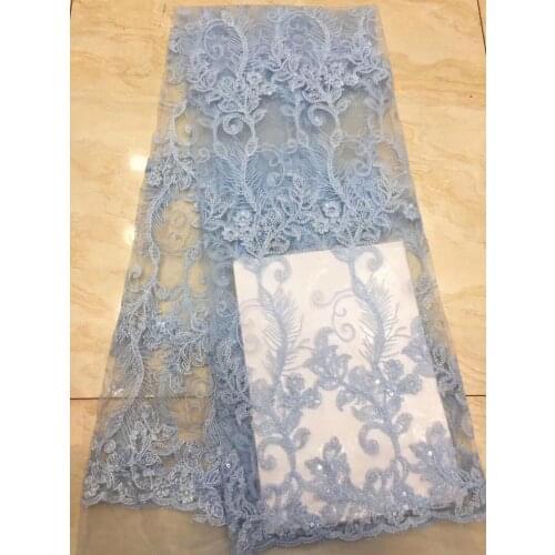 2021 high quality Nigeria sequined lace fabric African French mesh lace fabric embroidery tulle mesh lace fabric D38411