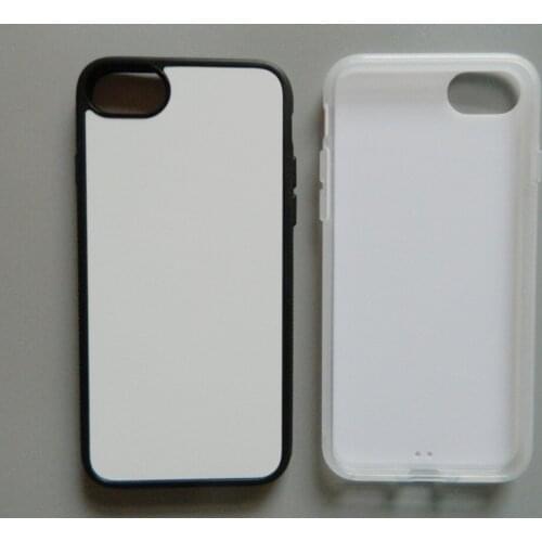 2d Rubber TPU case For iPhone 4s 5S SE 6 6S 7 plus sublimation print cover with blank white aluminium plate insert 10piece /lot