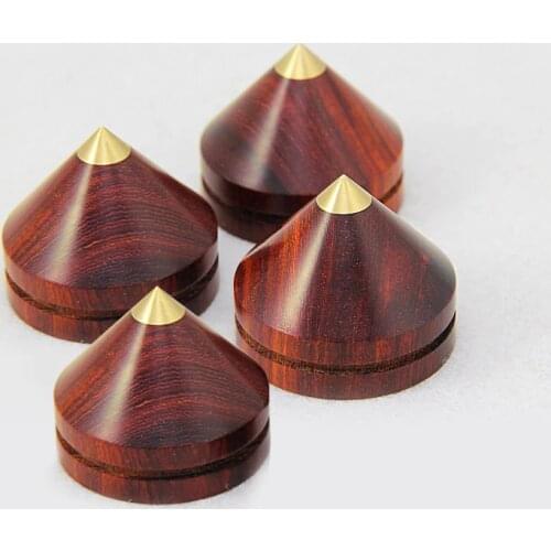 4PCS rosewood speaker amplifier shock spikes with audio shock absorber 33MM Amp cone speaker pad