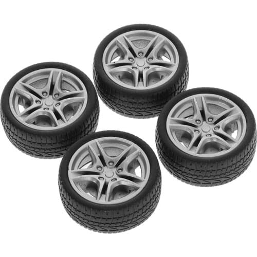 4pcs Simulation Rubber Wheel Tire Wheel Toy Model DIY RC Spare Parts R7RB
