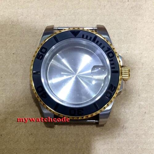40mm sapphire glass ceramic bezel golden Watch Case fit 2824 2836 MOVEMENT C143