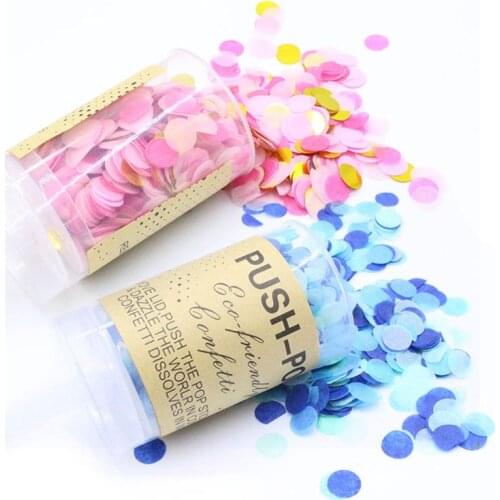 5pcs/set Push Pop Boy Girl Confetti Poppers for Wedding Happy Birthday Flower Mix Paper Mini Round Confetti Party Decoration