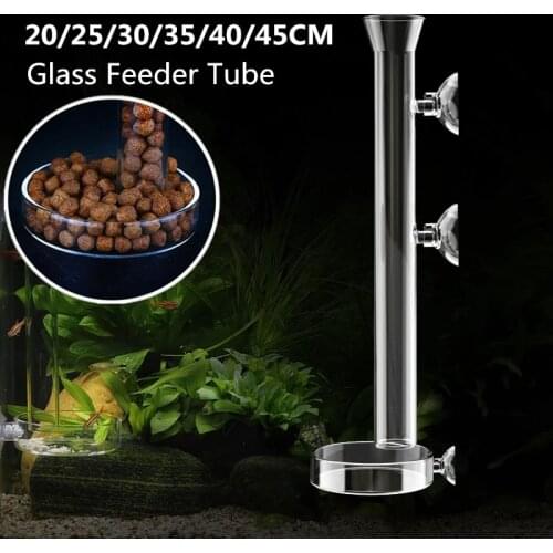 6 Size Glass Aquarium Feeder Tube Dish Shrimp Fish Snail Sunk Food Dispenser Feeding Tube Bowl Fish Tank Accessories