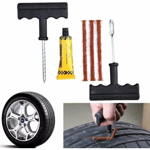 6Pcs Motorcycle Car Tire Repair Tool Tubeless Tyre Puncture Needle Patch Kit Car Auto Bike Tire Repair Puncture Plug Garage Tool