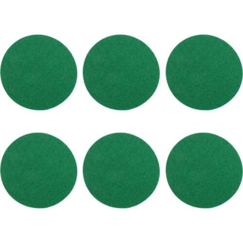 6 Pack Self Adhesive Air Hockey Mallet Felt Pads, Green, 3 Sizes Available